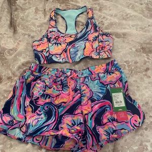 Lilly Pulitzer Luxletic Shorts and Bra Set